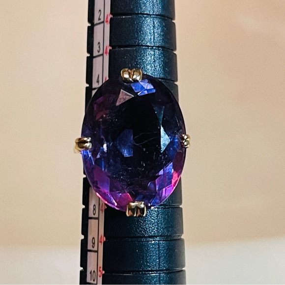 🍇Stunning Vintage Oval Cut 9ct Amethyst 10K Yellow Gold with Filigree Metalwork! - Picture 11 of 14